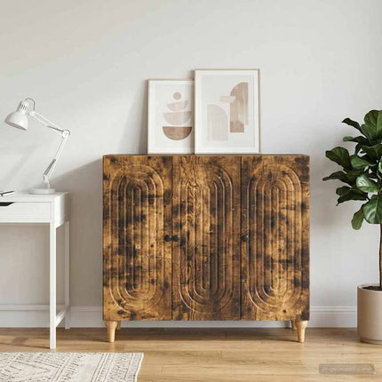 Sideboard Rökt ek 89 x 34,5 x 80 cm Konstruerat trä