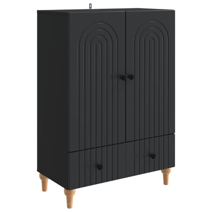 Sideboard med låda Svart 66 x 34,5 x 95 cm Konstruerat trä