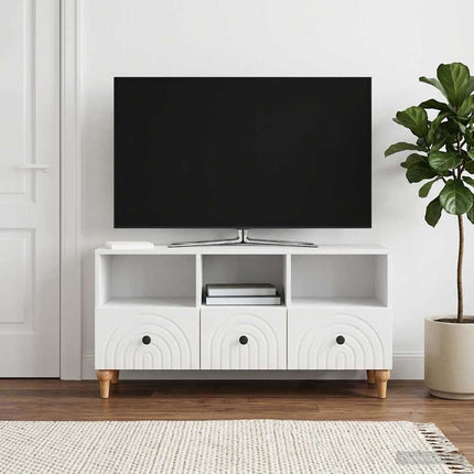 TV-skåp Högblank Vit 102 x 34,5 x 50 cm Konstruerat trä