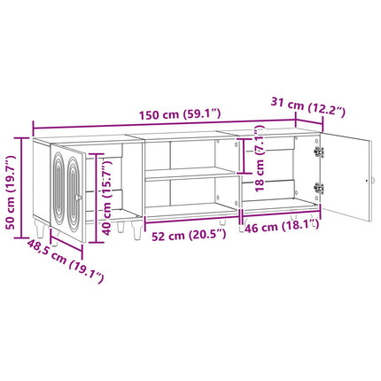TV-skåp Artisan-ek 150 x 31 x 50 cm Konstruerat trä