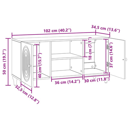 TV-skåp Sonoma-ek 102 x 34,5 x 50 cm Konstruerat trä