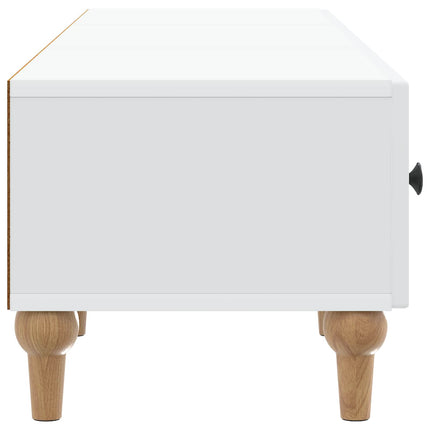 TV-skåp med låda Vit 147 x 34,5 x 30 cm Konstruerat trä