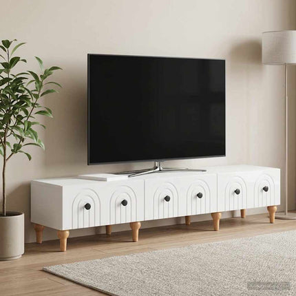 TV-skåp Vit högglans 147 x 34,5 x 30 cm Konstruerat trä