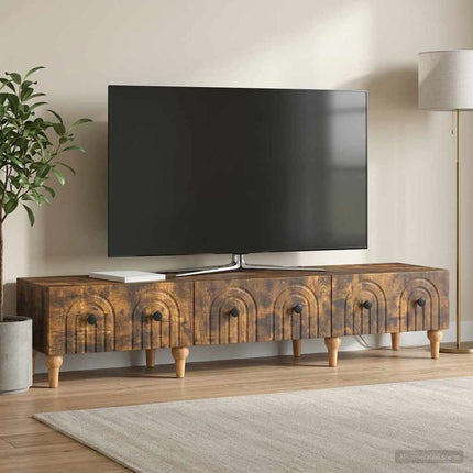 TV-skåp med låda Rökt ek 147 x 34,5 x 30 cm Konstruerat trä