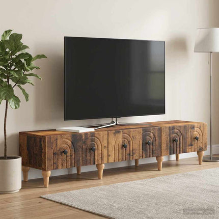 TV-skåp med låda Gammalt trä 147 x 34,5 x 30 cm Konstruerat trä