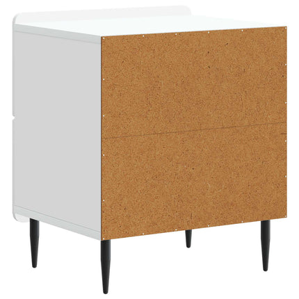 Nattduksbord 2 pcs Vit 43 x 34,5 x 49,5 cm Konstruerat trä