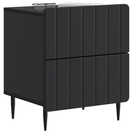 Nattduksbord 2 pcs Svart 43 x 34,5 x 49,5 cm Konstruerat trä