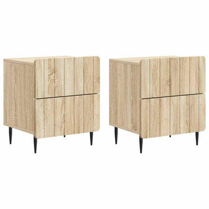 Nattduksbord med låda 2 pcs Sonoma-ek 43 x 34,5 x 49,5 cm