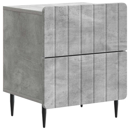 Nattduksbord med låda 2 pcs Betonggrå 43 x 34,5 x 49,5 cm