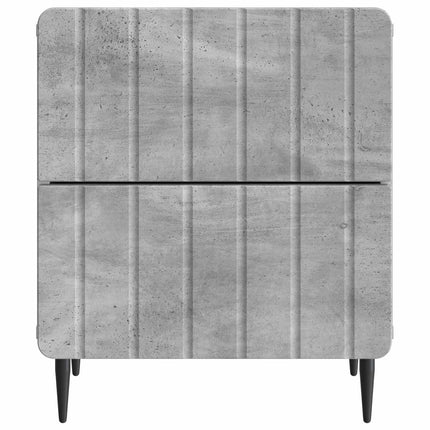 Nattduksbord med låda 2 pcs Betonggrå 43 x 34,5 x 49,5 cm