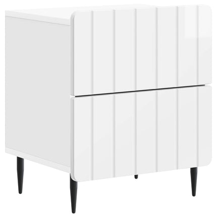 Nattduksbord Vit högglans 43 x 34,5 x 49,5 cm Konstruerat trä