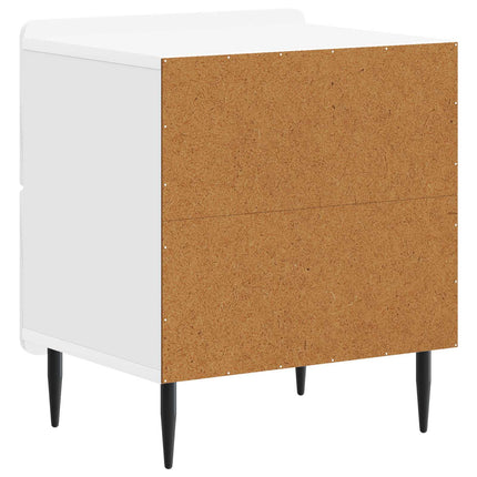 Nattduksbord Vit högglans 43 x 34,5 x 49,5 cm Konstruerat trä