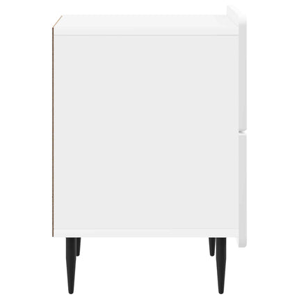 Nattduksbord Vit högglans 43 x 34,5 x 49,5 cm Konstruerat trä