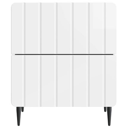 Nattduksbord med låda 2 pcs Vit högglans 43 x 34,5 x 49,5 cm