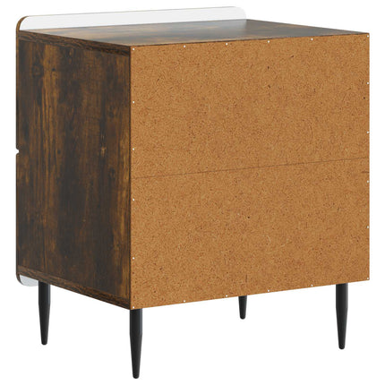 Nattduksbord 2 pcs Rökt ek 43 x 34,5 x 49,5 cm Konstruerat trä