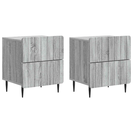 Nattduksbord med låda 2 pcs Grå sonoma-ek 43 x 34,5 x 49,5 cm