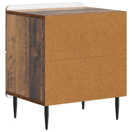 Nattduksbord med låda 2 pcs Gammalt trä 43 x 34,5 x 49,5 cm