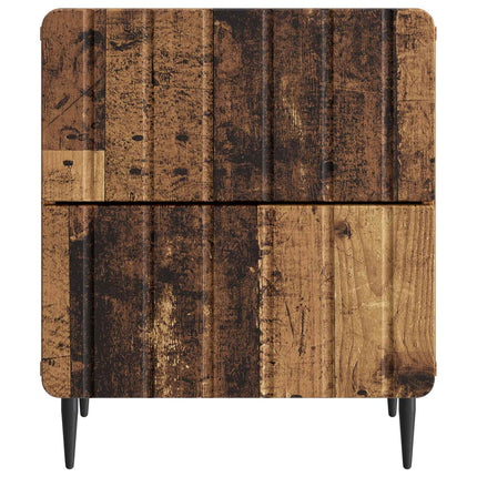 Nattduksbord med låda 2 pcs Gammalt trä 43 x 34,5 x 49,5 cm