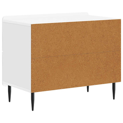 Nattduksbord Vit högglans 62 x 34,5 x 49,5 cm Konstruerat trä