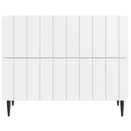 Nattduksbord Vit högglans 62 x 34,5 x 49,5 cm Konstruerat trä