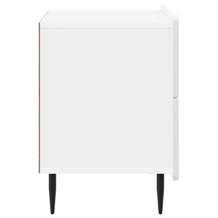 Nattduksbord Vit högglans 62 x 34,5 x 49,5 cm Konstruerat trä