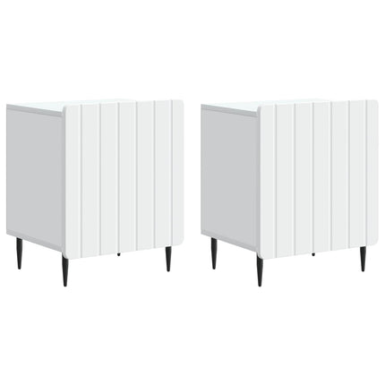 Nattduksbord 2 pcs Vit 43 x 34,5 x 52 cm Konstruerat trä