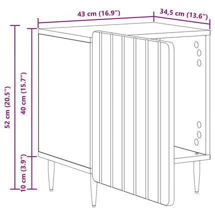 Nattduksbord 2 pcs Sonoma-ek 43 x 34,5 x 52 cm Konstruerat trä