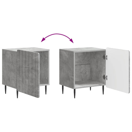 Nattduksbord 2 pcs Betonggrå 43 x 34,5 x 52 cm Konstruerat trä