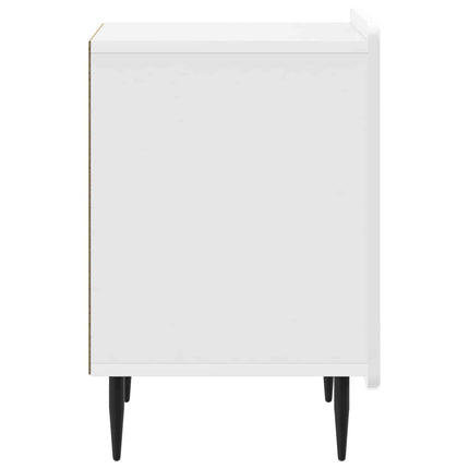 Nattduksbord Vit högglans 43 x 34,5 x 52 cm Konstruerat trä