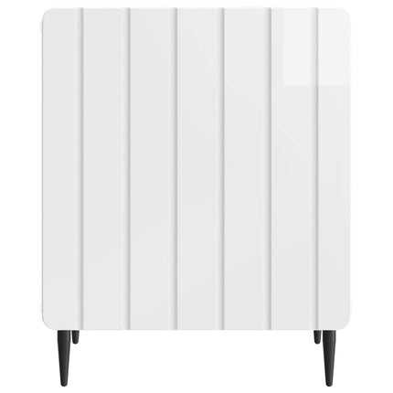 Nattduksbord 2 pcs Vit högglans 43 x 34,5 x 52 cm