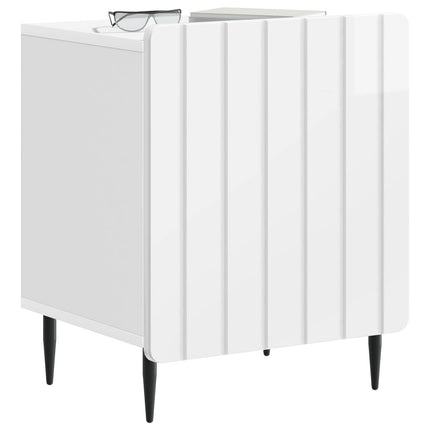 Nattduksbord 2 pcs Vit högglans 43 x 34,5 x 52 cm