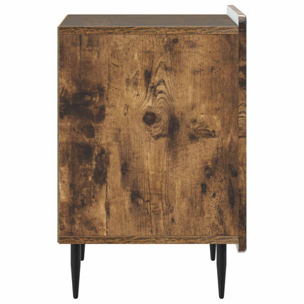 Nattduksbord 2 st Rökt ek 43 x 34,5 x 52 cm Konstruerat trä