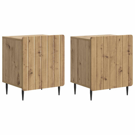 Nattduksbord 2 pcs Artisan-ek 43 x 34,5 x 52 cm Konstruerat trä