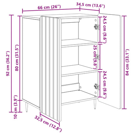 Sideboard Rökt ek 66 x 34,5 x 92 cm Konstruerat trä