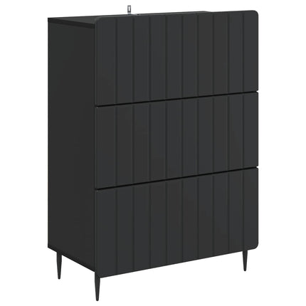 Lådans skåp Svart 66 x 34,5 x 92 cm Konstruerat trä