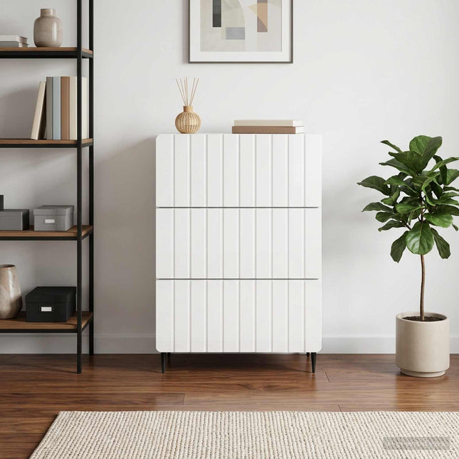 Lådans skåp 66 x 34,5 x 92 cm Konstruerat trä Vit högglans