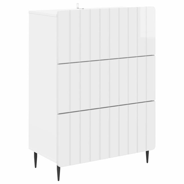 Lådans skåp 66 x 34,5 x 92 cm Konstruerat trä Vit högglans