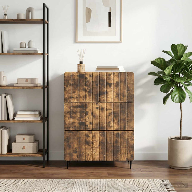 Lådans skåp 66 x 34,5 x 92 cm Konstruerat trä Rökt ek