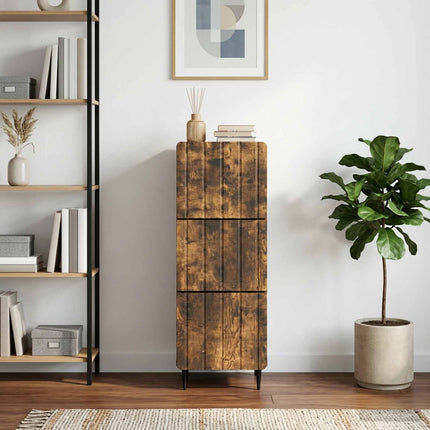 Lådans skåp Rökt ek 33 x 34,5 x 92 cm Konstruerat trä