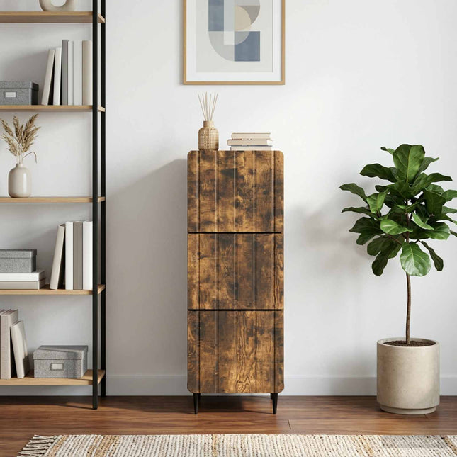 Lådans skåp 33 x 34,5 x 92 cm Konstruerat trä Rökt ek