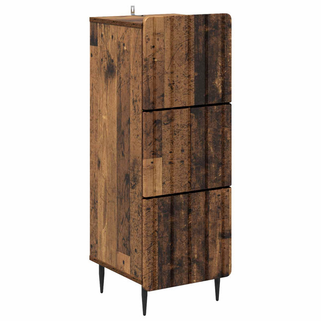 Lådans skåp 33 x 34,5 x 92 cm Konstruerat trä Gammalt trä