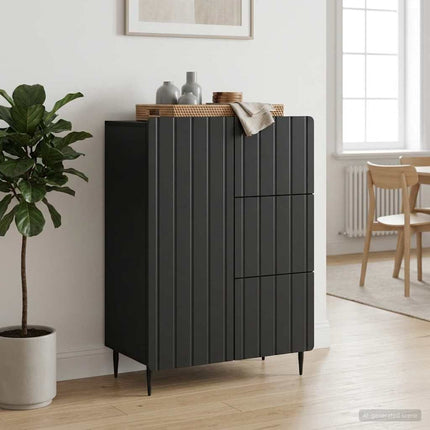 Sideboard med låda Svart 66 x 34,5 x 91,5 cm Konstruerat trä