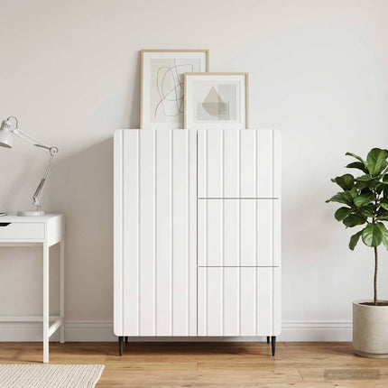 Sideboard Vit högglans 66 x 34,5 x 91,5 cm Konstruerat trä