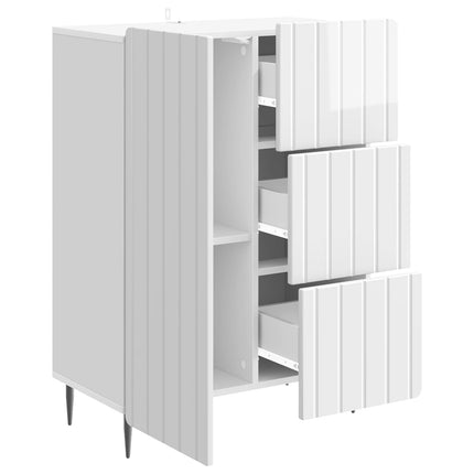 Sideboard Vit högglans 66 x 34,5 x 91,5 cm Konstruerat trä