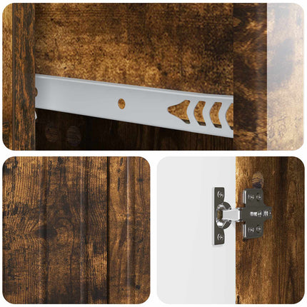 Sideboard med låda Rökt ek 66 x 34,5 x 91,5 cm Konstruerat trä
