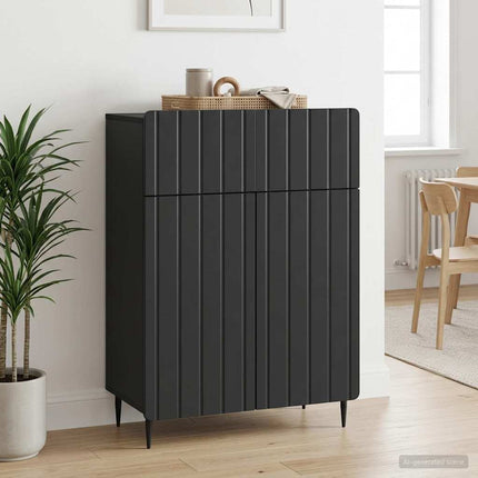 Sideboard med låda Svart 66 x 34,5 x 92 cm Konstruerat trä