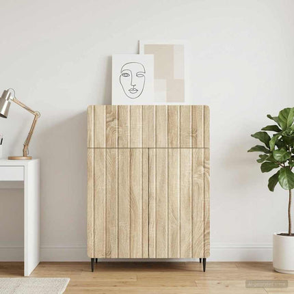 Sideboard med låda Sonoma-ek 66 x 34,5 x 92 cm Konstruerat trä