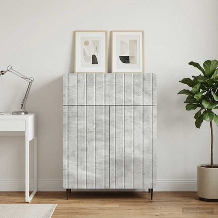 Sideboard med låda Betonggrå 66 x 34,5 x 92 cm Konstruerat trä
