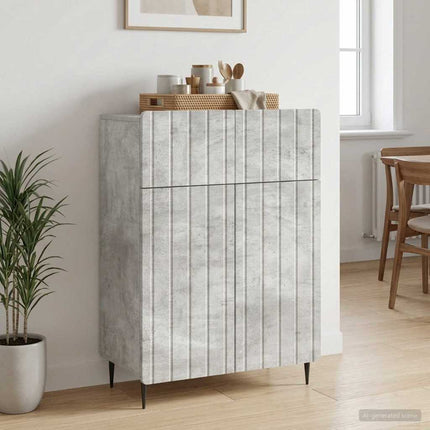 Sideboard med låda Betonggrå 66 x 34,5 x 92 cm Konstruerat trä
