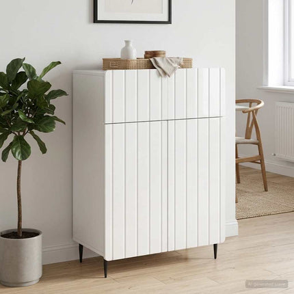 Sideboard Vit högglans 66 x 34,5 x 92 cm Konstruerat trä